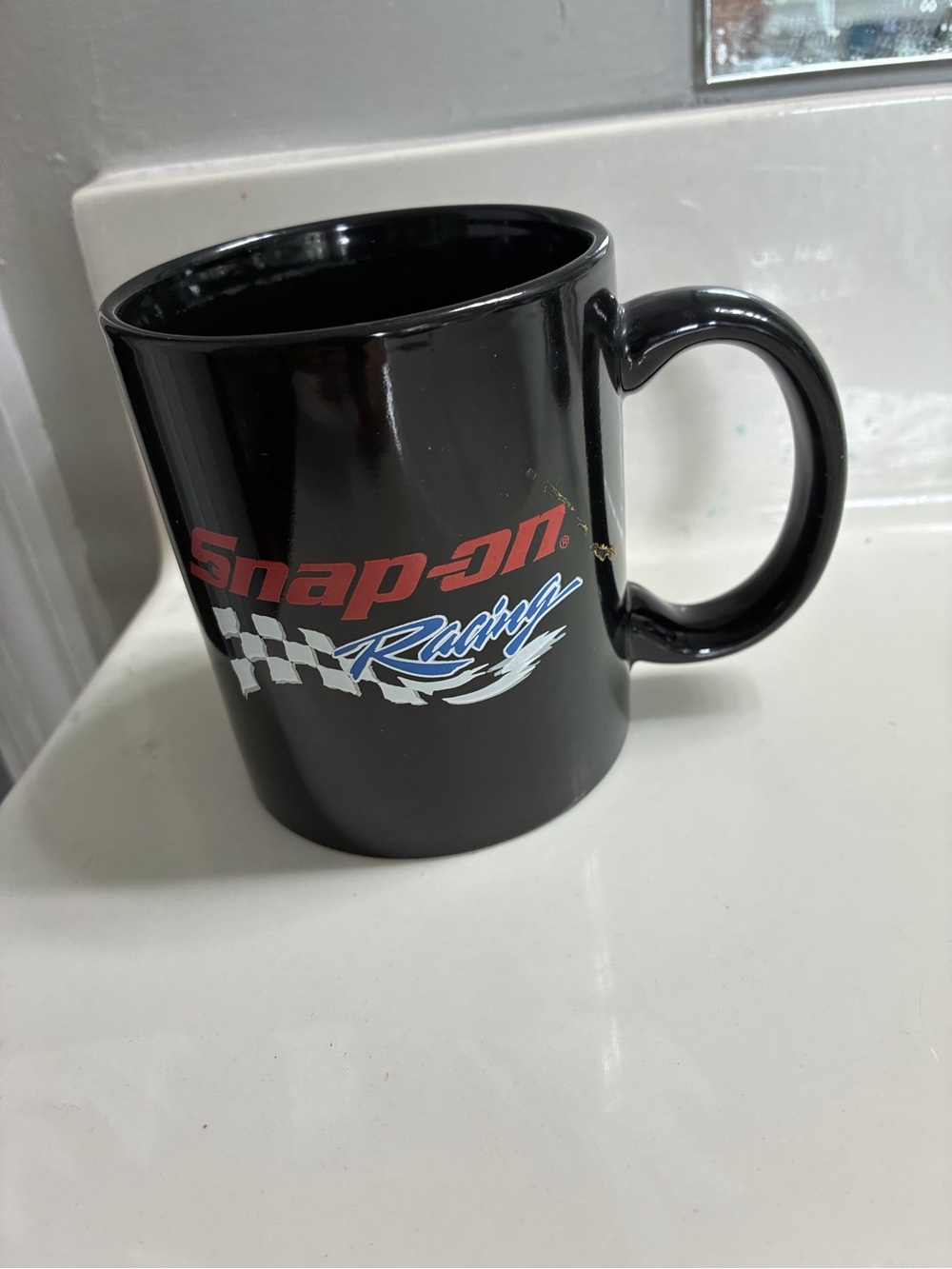 Snap-on Black Racing Logo Ceramic Coffee Mug